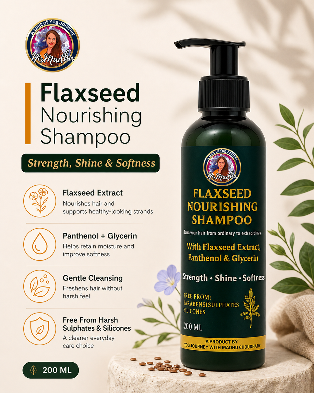 Flaxseed Nourishing Shampoo – 200ml