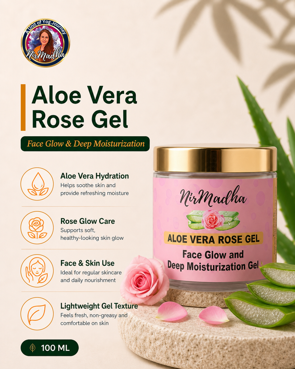 Rose Aloe Vera Gel - 100g