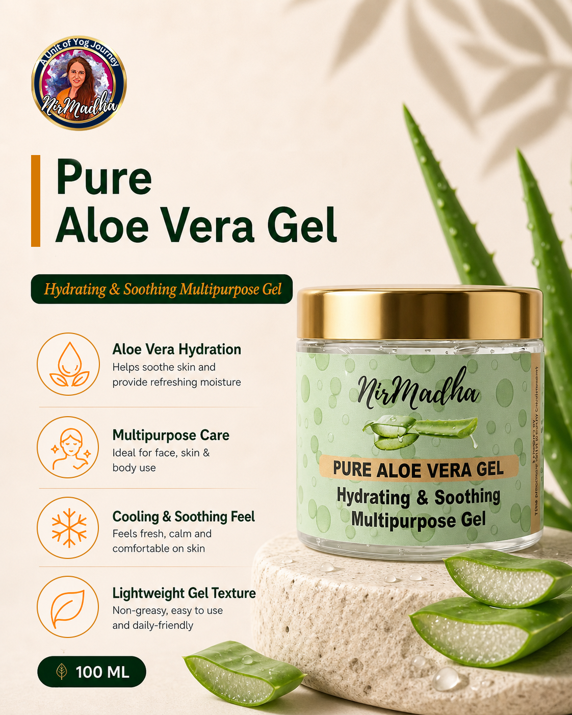 Pure Aloe Vera Gel – 100g