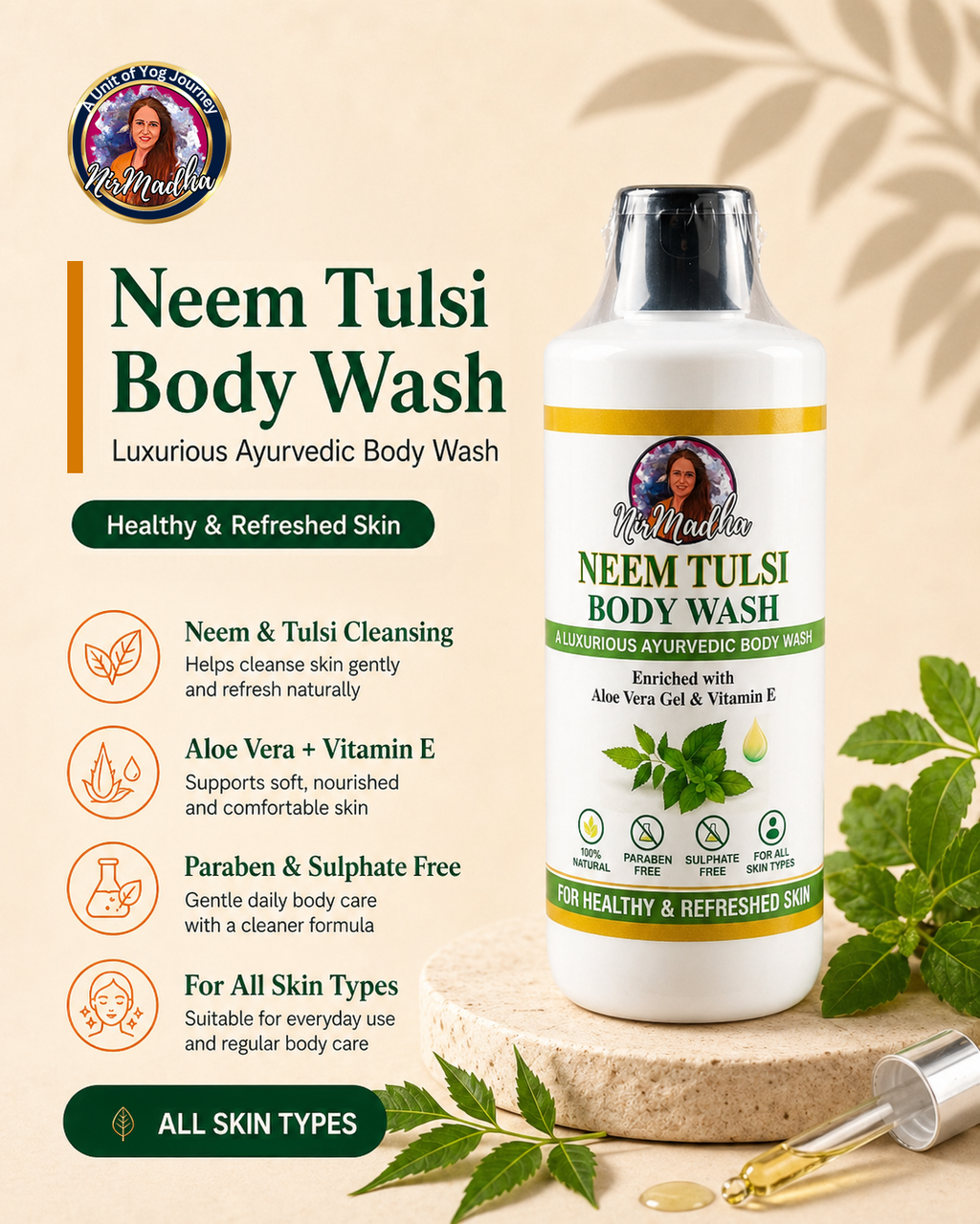 Neem Tulsi Body Wash – 250ml