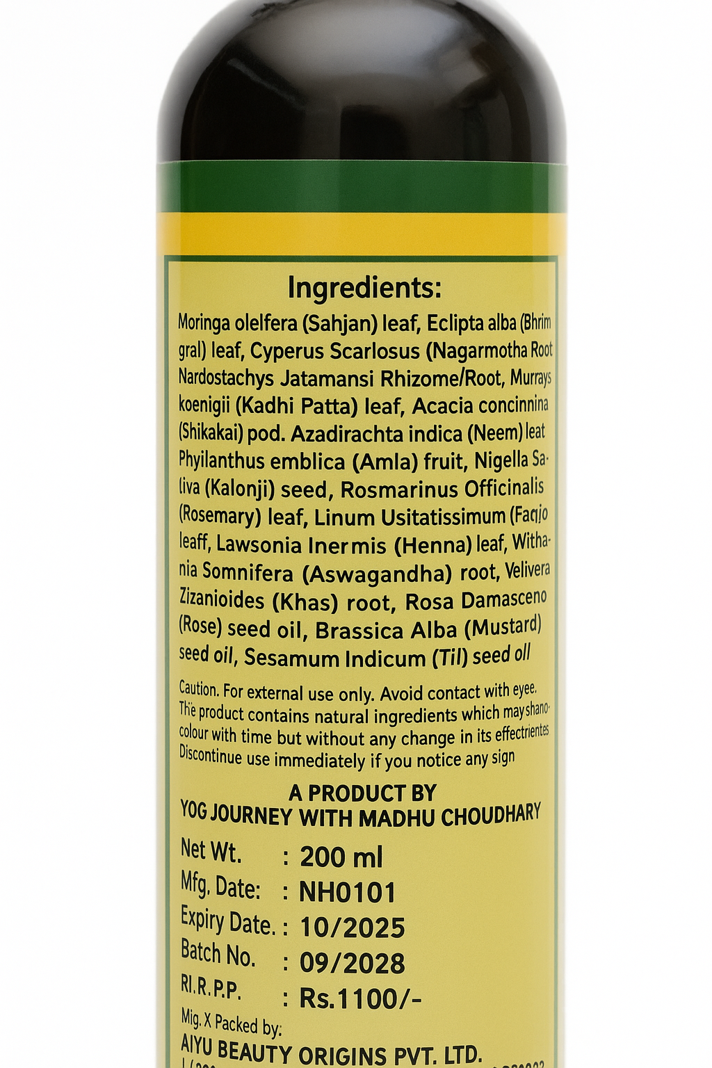 NirMadha 18 Herbs Hair Oil for Hair Growth, Anti Hair Fall & Dandruff, Ayurvedic Jatamansi Oil, 200 ml
