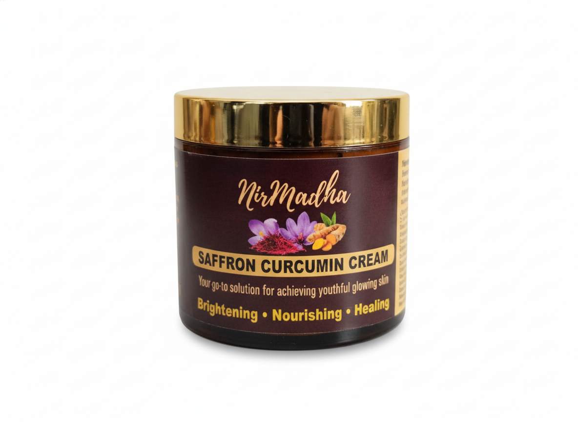 Nirmadha Saffron Curcumin Brightening Cream | With Kesar & Turmeric Extract | Helps Reduce Dark Spots, Dullness & Uneven Skin Tone | Non-Greasy | For All Skin Types