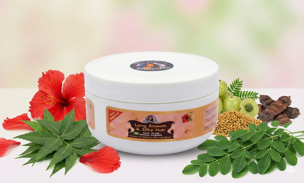 NirMadha Herbal Hair Pack | Moringa, Amla, Reetha, Shikakai, Neem & Hibiscus | Hair Cleansing & Nourishment Powder | For All Hair Types