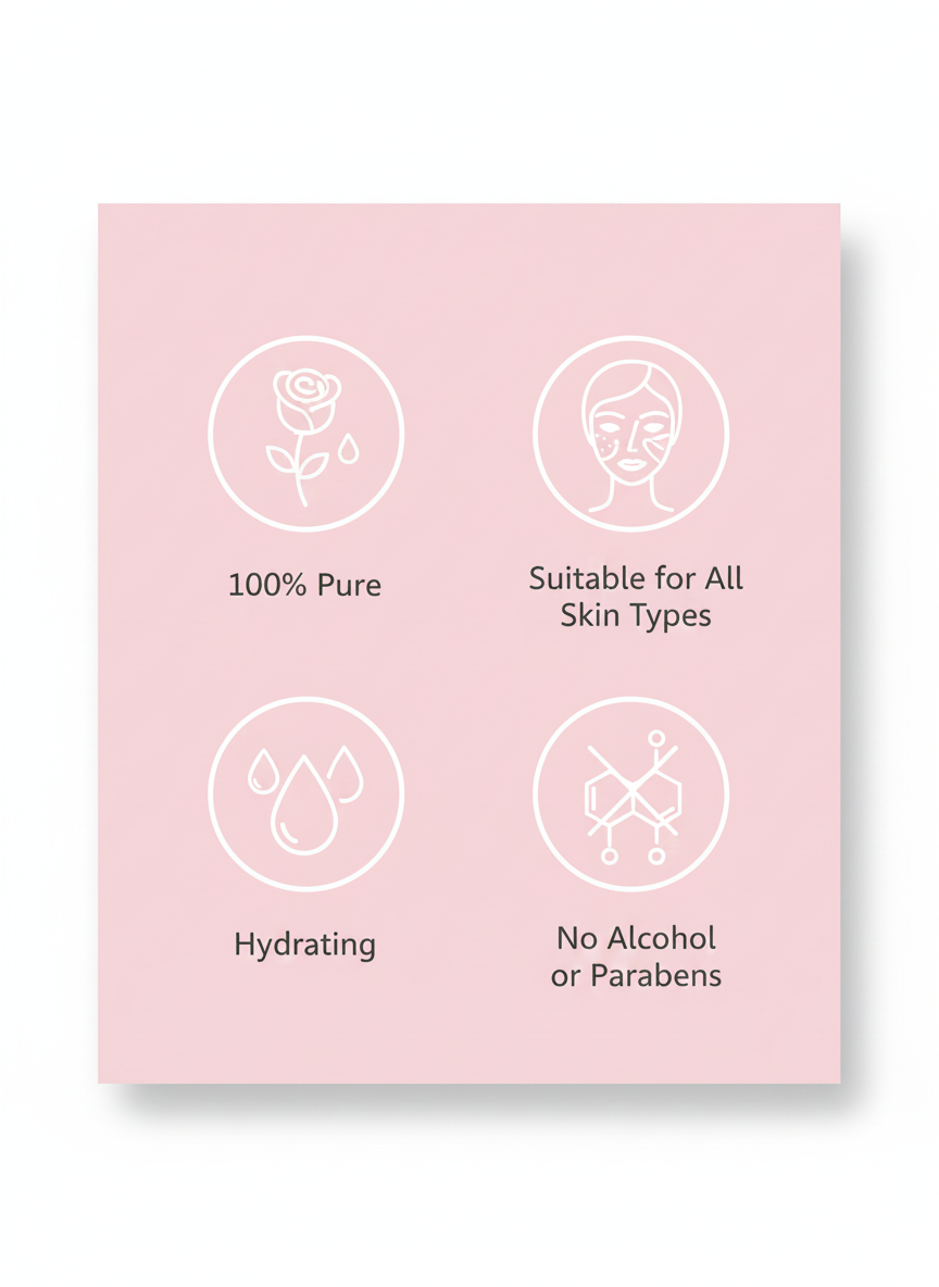 NirMadha Steam Distilled Rose Water | 100% Natural Face Toner & Mist for Glowing Skin | 100 ml