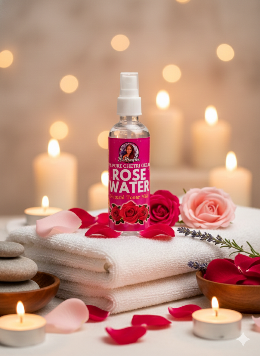 NirMadha Steam Distilled Rose Water | 100% Natural Face Toner & Mist for Glowing Skin | 100 ml